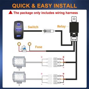 img 1 attached to NAOEVO 16AWG 160W Wiring Harness Kit For 6 Modes Light Bar - 8 Pin 12V 40A Relay On-Off Rocker Switch & 2 Leads 12FT
