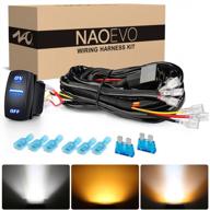 naoevo 16awg 160w wiring harness kit for 6 modes light bar - 8 pin 12v 40a relay on-off rocker switch & 2 leads 12ft logo