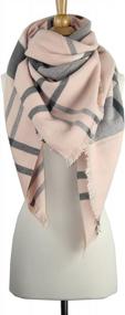 img 3 attached to Warm Up In Style With Achillea'S Long & Wide Giant Plaid Cashmere Feel Scarf