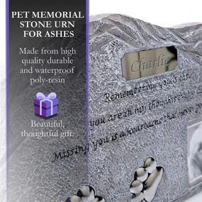 img 2 attached to 🐾 Pet Urn with Picture Frame and Keepsake Box - Ideal Pet Memorial Gift for Grieving Pet Lovers I Cat or Dog Urns for Ashes for Garden as Memorial Stone - Just Fur Them