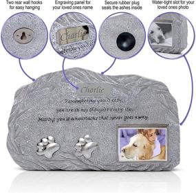 img 3 attached to 🐾 Pet Urn with Picture Frame and Keepsake Box - Ideal Pet Memorial Gift for Grieving Pet Lovers I Cat or Dog Urns for Ashes for Garden as Memorial Stone - Just Fur Them