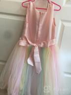 img 1 attached to 🌈 Meiqiduo 2-14T Rainbow Flower Girls Dress with Tulle, 3D Embroidery, Ideal for Princess Party, Birthday, and Formal Occasions review by Phil Anderson
