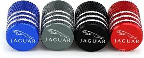 img 3 attached to Hisport Fit Jaguar Stem Caps - Set of 4 Universal Car Tire Valve Stem Caps with Laser Logo, Gray Air Covers - Premium Car Accessories