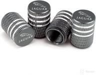 hisport fit jaguar stem caps - set of 4 universal car tire valve stem caps with laser logo, gray air covers - premium car accessories логотип