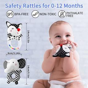 img 1 attached to 👶 FPVERA Baby Rattles 0-6 Months: Soft Rattles for Newborn Sensory Stimulation - High Contrast Black and White Baby Toys, Perfect Infant Shower Gift, 2PCS