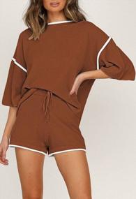 img 2 attached to Get Cozy And Chic With Fixmatti Women'S Knit Sweatsuit - Trendy Long Sleeve Sweater Top And Shorts Set