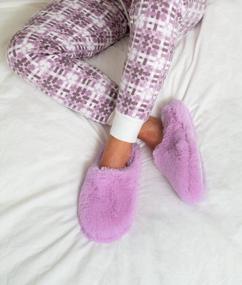 img 3 attached to Cozy Up In Style With PajamaGram Women'S Slip-On Fuzzy Slippers - Perfect House Shoes