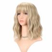 colorful faelbaty short bob wig with loose waves and air bangs for women and girls - perfect for cosplay and costume wearing logo