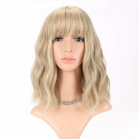 img 1 attached to Colorful FAELBATY Short Bob Wig With Loose Waves And Air Bangs For Women And Girls - Perfect For Cosplay And Costume Wearing