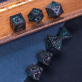 img 2 attached to Black Metal D&D Dice Set - 7 Polyhedral Dragon D N D Dice For Dungeons And Dragons, Role Playing Dice By UDIXI (12-Sided)