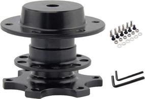 img 4 attached to Leadrise Universal Aluminum Car Quick Release Steering Wheel Quick Release Hub Adapter Snap Off Boss Kit Race/Rally/Motorsport (Black)