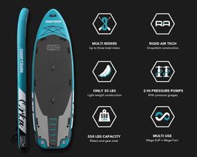 img 3 attached to Driftsun Orka 12 Foot Extra Wide Multi Person Inflatable Paddle Board Stand Up SUP Package, Room For Gear, With Two High Pressure, High Volume Pumps, 12 Feet Long, 4.5 Feet Wide