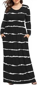 img 4 attached to Soft And Stylish Long Sleeve Maxi Dress For Plus Size Women With Pockets - LONGYUAN 2023 - Ideal For Casual Spring Occasions - Available In XL-6XL