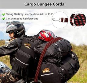 img 1 attached to 🔴 Super Duty Cargo Net - 16x16 Inches, Stretches to 32x32 Inches - Bungee Net with 40-Inch Luggage Fixed Strap Rope, 6 Steel Carabiners, 6 Metal Hooks - Enhanced 3x3 Inch Grid for Secure Moving, Camping, and Trucks - Vibrant Red