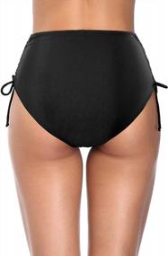 img 3 attached to Женские шорты для плавания с высокой талией и контролем живота, полное покрытие, бикини-танкини, плавки, купальный костюм, низ