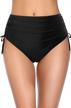 women's high waisted tummy control swim shorts full coverage tankini bikini bottoms bathing suit bottom logo