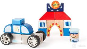 img 4 attached to 🚓 Police Construction Set with Sound - Small Foot Wooden Toys for Kids, Ages 2 & Up