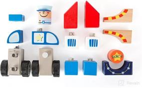img 2 attached to 🚓 Police Construction Set with Sound - Small Foot Wooden Toys for Kids, Ages 2 & Up