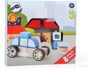 img 1 attached to 🚓 Police Construction Set with Sound - Small Foot Wooden Toys for Kids, Ages 2 & Up