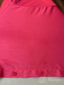 img 7 attached to LYANER Женская атласная шелковая блуза с длинным рукавом и V-образным вырезом на пуговицах, топ-рубашка
