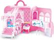 deao doll house backpack for 3-8 year olds: portable toy house furniture set for toddler girls! logo