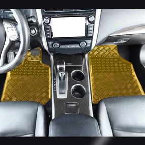 img 2 attached to Universal All Weather Car Floor Mats Set of 4 🌧️ - August Auto; Golden; Ideal for Sedan, SUVs, Trucks, and Vans