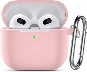 img 4 attached to Силиконовый защитный чехол с аксессуаром для ключей для Apple AirPods 3-го поколения, дизайнерская обложка Hamile для девочек, мальчиков, женщин, мужчин - розовый