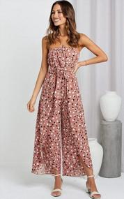 img 3 attached to Floral Off-Shoulder Jumpsuit With Wide Leg Pant - Angashion Women’S Summer Romper