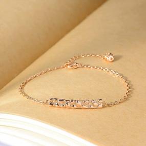 img 1 attached to Minimalist 14K Gold Plated Bracelet Chain - Simple And Elegant Boho Copper Jewelry Gift For Women And Men By Fettero