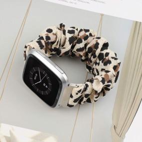 img 2 attached to Upgrade Your Fitbit Versa With TOYOUTHS Patterned Scrunchie Bands - Elastic, Stylish & Comfortable!