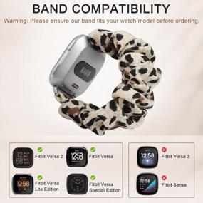 img 3 attached to Upgrade Your Fitbit Versa With TOYOUTHS Patterned Scrunchie Bands - Elastic, Stylish & Comfortable!
