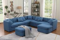9-piece convertible modular sectional sofa with ottoman - moxeay oversized u-shaped couch for living room and office logo