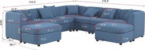 img 3 attached to Модульный секционный диван-трансформер из 9 предметов с оттоманкой - Moxeay Крупногабаритный U-образный диван для гостиной и офиса