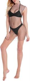 img 2 attached to JRPONY Rhinestone Fishnet Swimwear - Women's Clothing - Swimsuits & Cover Ups