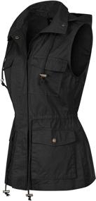img 3 attached to MixMatchy Womens Adjustable Drawstring Utility Women's Clothing via Coats, Jackets & Vests