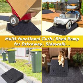 img 2 attached to 🚧 Lucosobie Driveway Curb Ramps - Portable Heavy Duty Rubber Ramps for Wheelchairs, Cars, and Shed Access - 1 PCS