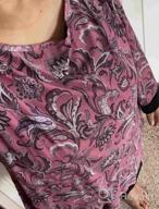 img 1 attached to Women'S Elegant 3/4 Sleeve Tunic Top Floral Blouse Mesh Layered Shirt review by Brian Cueto