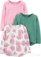 👕 simple joys by carter's girls' baby and toddler 3-pack long-sleeve tops: cute and comfortable essentials for little girls логотип