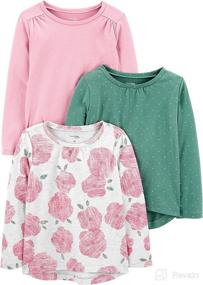 img 4 attached to 👕 Simple Joys by Carter's Girls' Baby and Toddler 3-Pack Long-Sleeve Tops: Cute and Comfortable Essentials for Little Girls