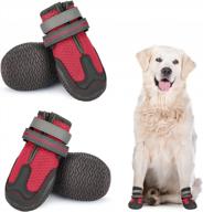 ботинки для собак mesh: прочная дышащая обувь для средних и крупных собак на горячем асфальте, с противоскользящей подошвой, регулируемыми ремнями и светоотражающими элементами для пеших прогулок и пробежек. логотип