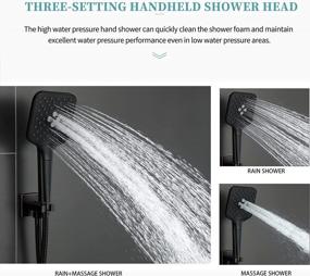 img 1 attached to Oil Rubbed Bronze Gabrylly Shower System W/ 10" Rain Head & 3-Setting Handheld - Wall Mount Tub Faucet Set