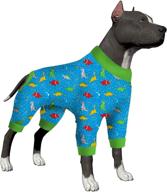 lovinpet dogs bodysuit: lightweight dinosaur print jumpsuit for large dogs - sun protection, anxiety relief, easy wear, party costume логотип