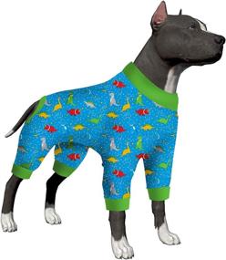 img 4 attached to LovinPet Dogs Bodysuit: Lightweight Dinosaur Print Jumpsuit for Large Dogs - Sun Protection, Anxiety Relief, Easy Wear, Party Costume