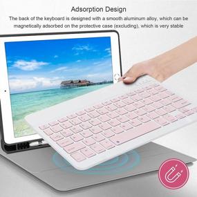 img 1 attached to Wireless Bluetooth Keyboard And Mouse Combo, CHUYI Compact Ultra-Thin Sleek Design Cordless Rechargeable Keyboard And Mouse Set 78Keys For PC Computer Mac/Windows/IOS/Android (10 Inch - Pink)