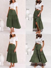 img 1 attached to Flattering High Waist A-Line Midi/Maxi Skirt For Women With Elastic Waistband And Ruffle Detailing - Perfect For Casual Wear And Swinging Movement