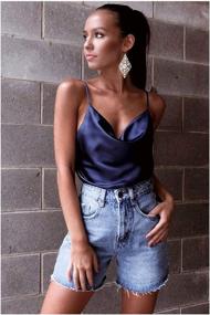 img 2 attached to Flaunt Your Sensuality: Women's Silk Spaghetti Strap Camisole - Adjustable Satin Slip Vest Tank Top