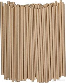 img 4 attached to 🌿 200 Pack of Eco-Friendly Kraft Paper Straws - 100% Biodegradable & Ink-free