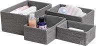 4-pack stackable woven basket boxes for organizing makeup, bathroom, office supplies, bedroom, closet логотип