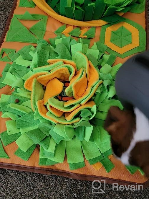 img 1 attached to Enrichment Nosework Feed Games: AWOOF Snuffle Mat For Dogs - Interactive Puzzle Toy, 34.6" X 19.6" Dog Feeding Mat Encouraging Natural Foraging Skills, Stress Relief And Slow Eating review by Becky Ness