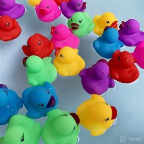 img 1 attached to 144-Pack Mini Bath Ducks Set - Colorful Rubber Duckies Bath Toy for Children - Floating & Squeaking Tiny Ducks Pool Toy Set - Kids Party Favors, Birthday Party Supplies, Prize Rewards